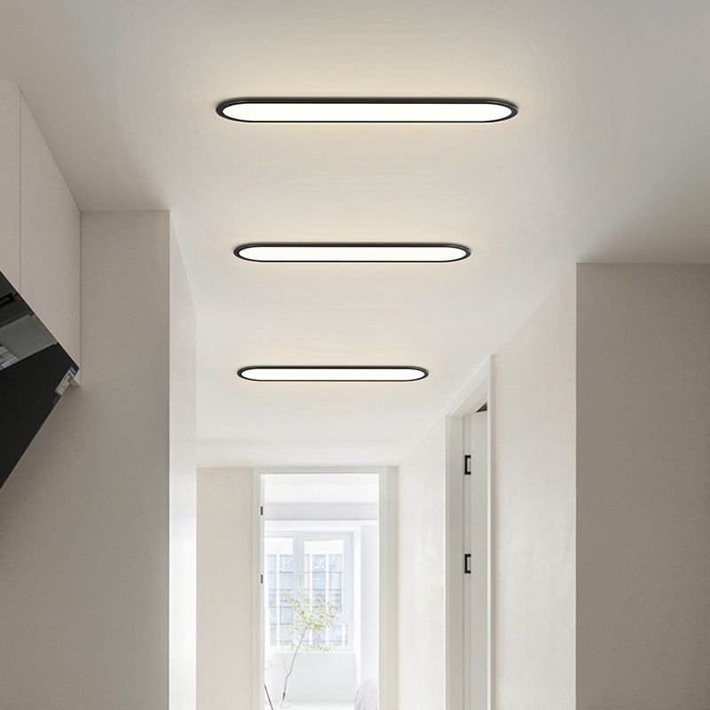 Rilo Oval Ceiling Light, Slim Modern LED Flush Ceiling Lamp, Dimmable or 3 Colour, for Living Room, Bedroom & Dining Room, Black or White, 40–80cm