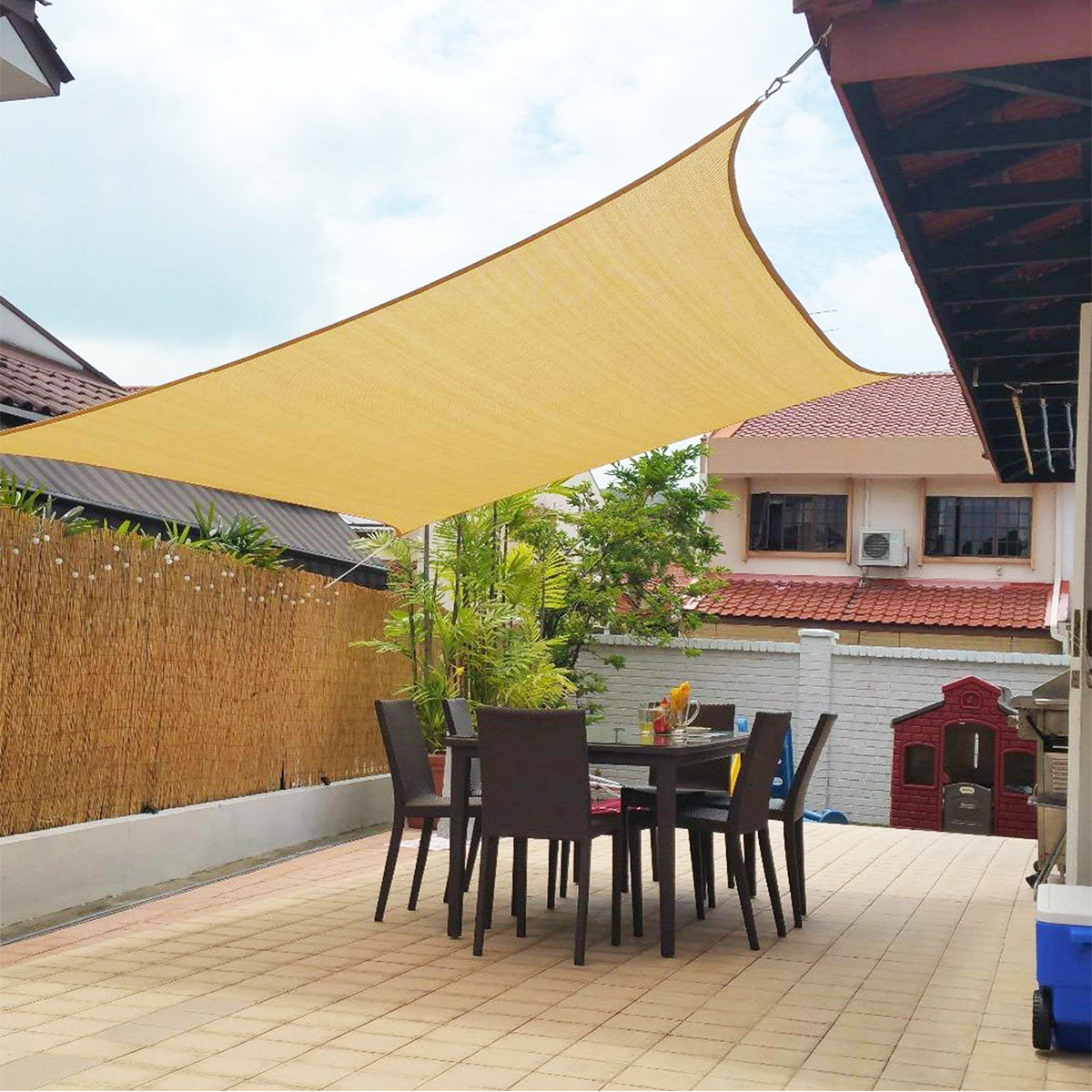 Outdoor Shade Sail Canopy Sun Shelter for Patio and Garden, 90% UV Block, Water-Resistant, Triangle, Square & Rectangle, Grey or Beige