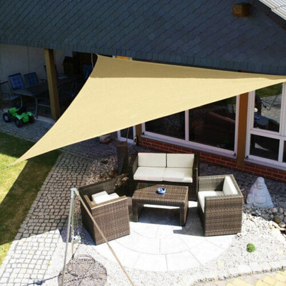 Outdoor Shade Sail Canopy Sun Shelter for Patio and Garden, 90% UV Block, Water-Resistant, Triangle, Square & Rectangle, Grey or Beige