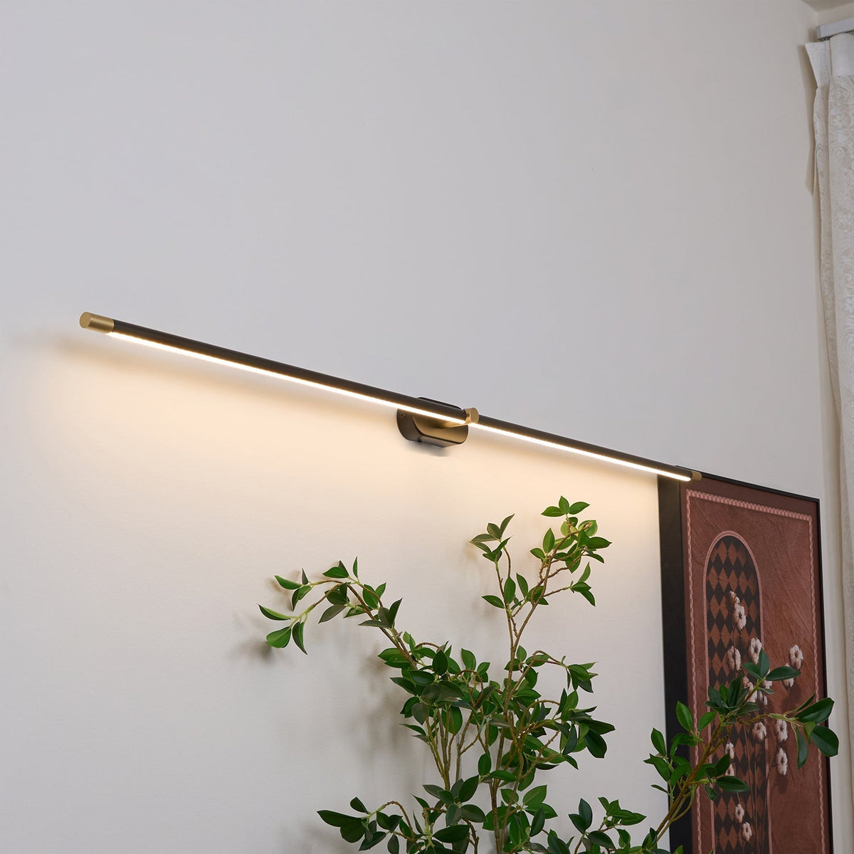 Modern Linear Wall Lamp Slim Minimalist Design, LED Wall Light Bar for Mirror, Hallway & Living Room, Warm or Cool White, Black or Gold, 68–128cm