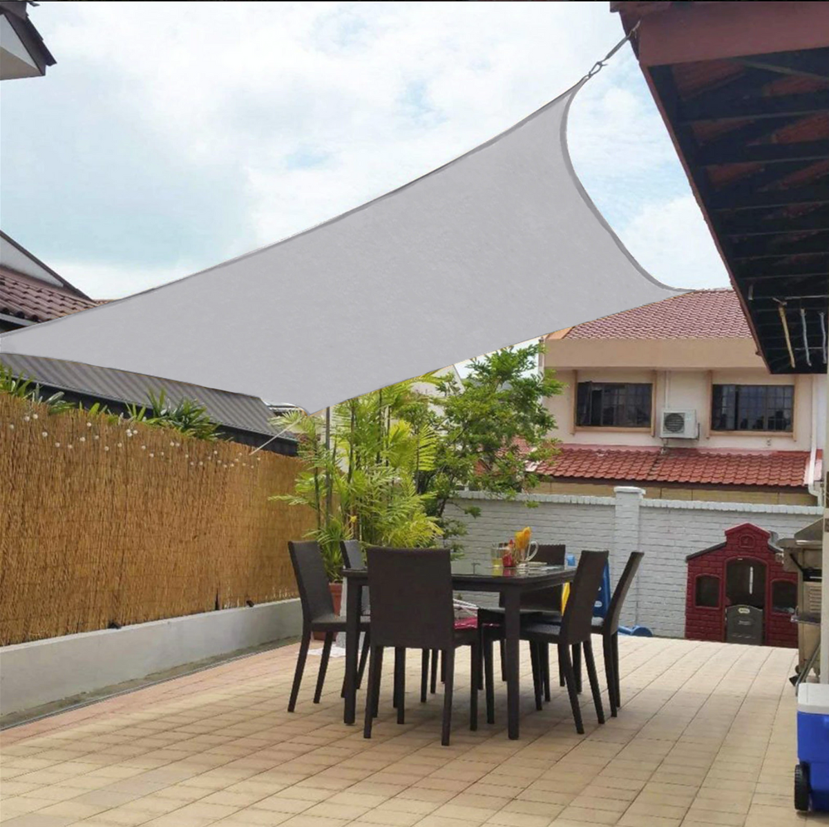 Outdoor Shade Sail Canopy Sun Shelter for Patio and Garden, 90% UV Block, Water-Resistant, Triangle, Square & Rectangle, Grey or Beige