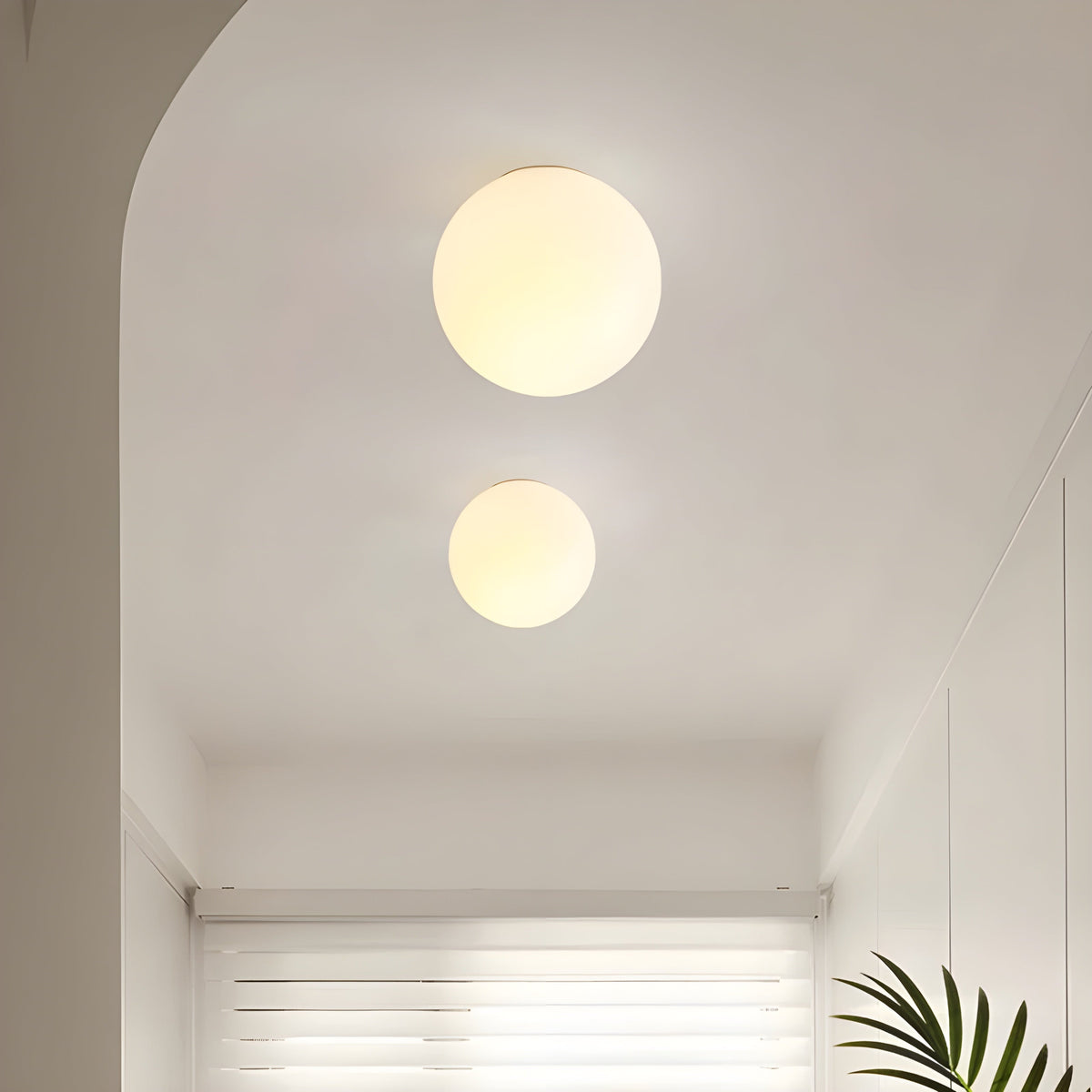 Modern Frosted Glass Wall Lamp, Globe Wall Light Sconce, Hardwired Bedside & Hallway Wall Lighting for Bedroom and Living Room, Ø12–18cm