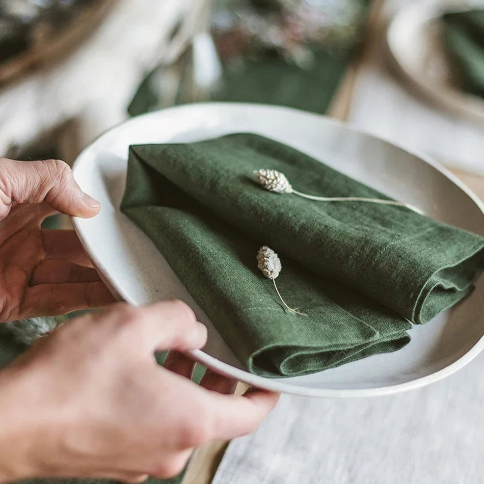 Pure Linen Napkins Set of 4 | Natural Fibre Table Linen
