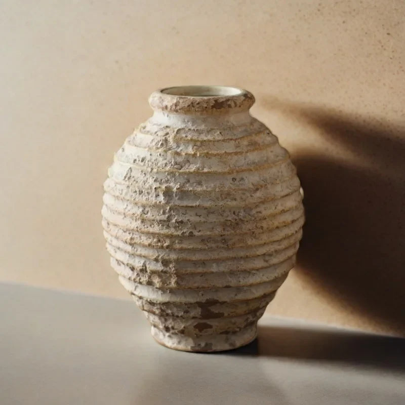 Handmade Vintage Clay and Ceramic Vase – Rustic Decorative Vase in Two Sizes