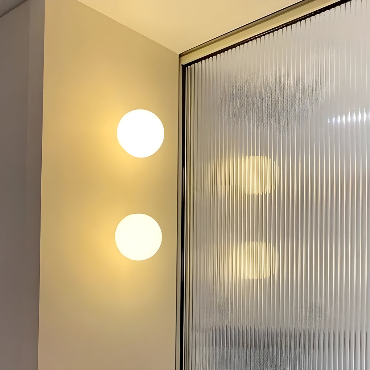 Modern Frosted Glass Wall Lamp, Globe Wall Light Sconce, Hardwired Bedside & Hallway Wall Lighting for Bedroom and Living Room, Ø12–18cm