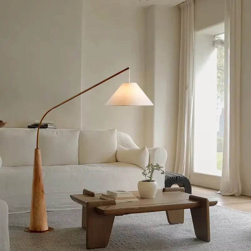 Lyra Arc Floor Lamp — Sculptural Form | Handcrafted Wood