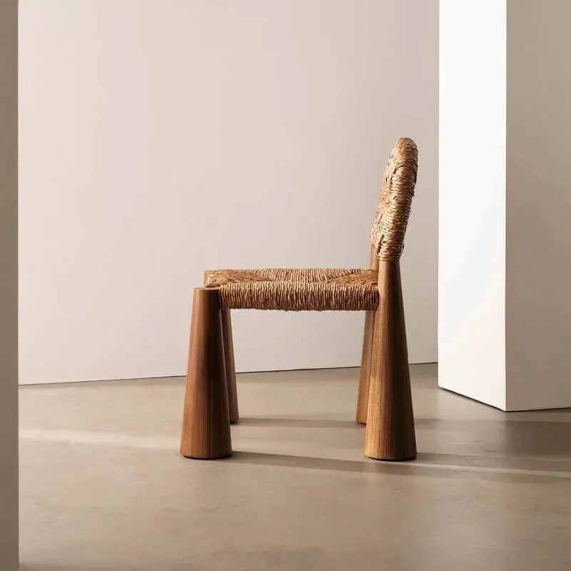 Organic Form Armchair | Solid Wood & Rattan