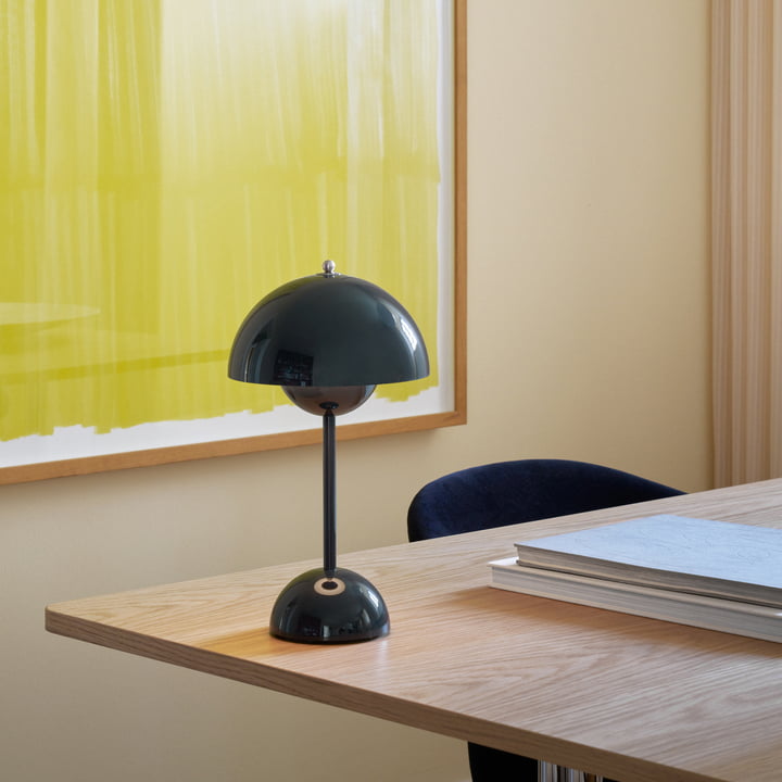 Retro Mushroom Table Lamp, Cordless Rechargeable LED Bedside Lamp, Warm Light, 8–10 Hour Battery, for Bedroom, Living Room & Desk, 8 Colours, 29.5cm