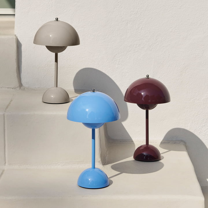 Retro Mushroom Table Lamp, Cordless Rechargeable LED Bedside Lamp, Warm Light, 8–10 Hour Battery, for Bedroom, Living Room & Desk, 8 Colours, 29.5cm