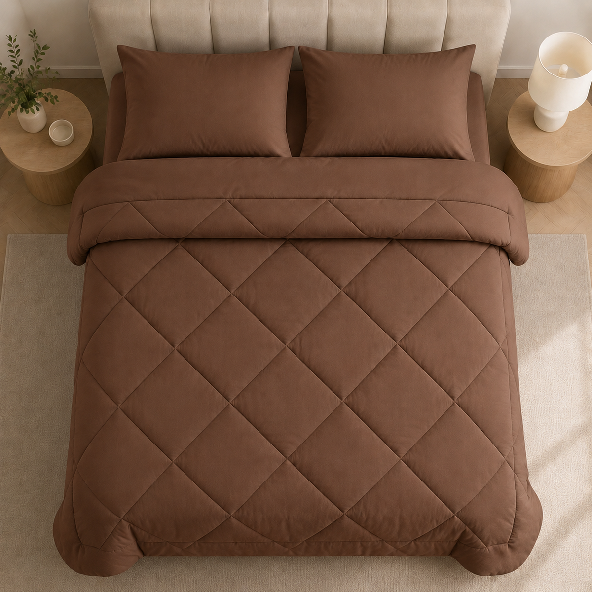Quilted Duvet, Diamond Stitch Design, Bedroom Bedding, Padded Quilted Bedspread & Bed Throw, 9 Colours, 140 × 200 to 230 × 230cm