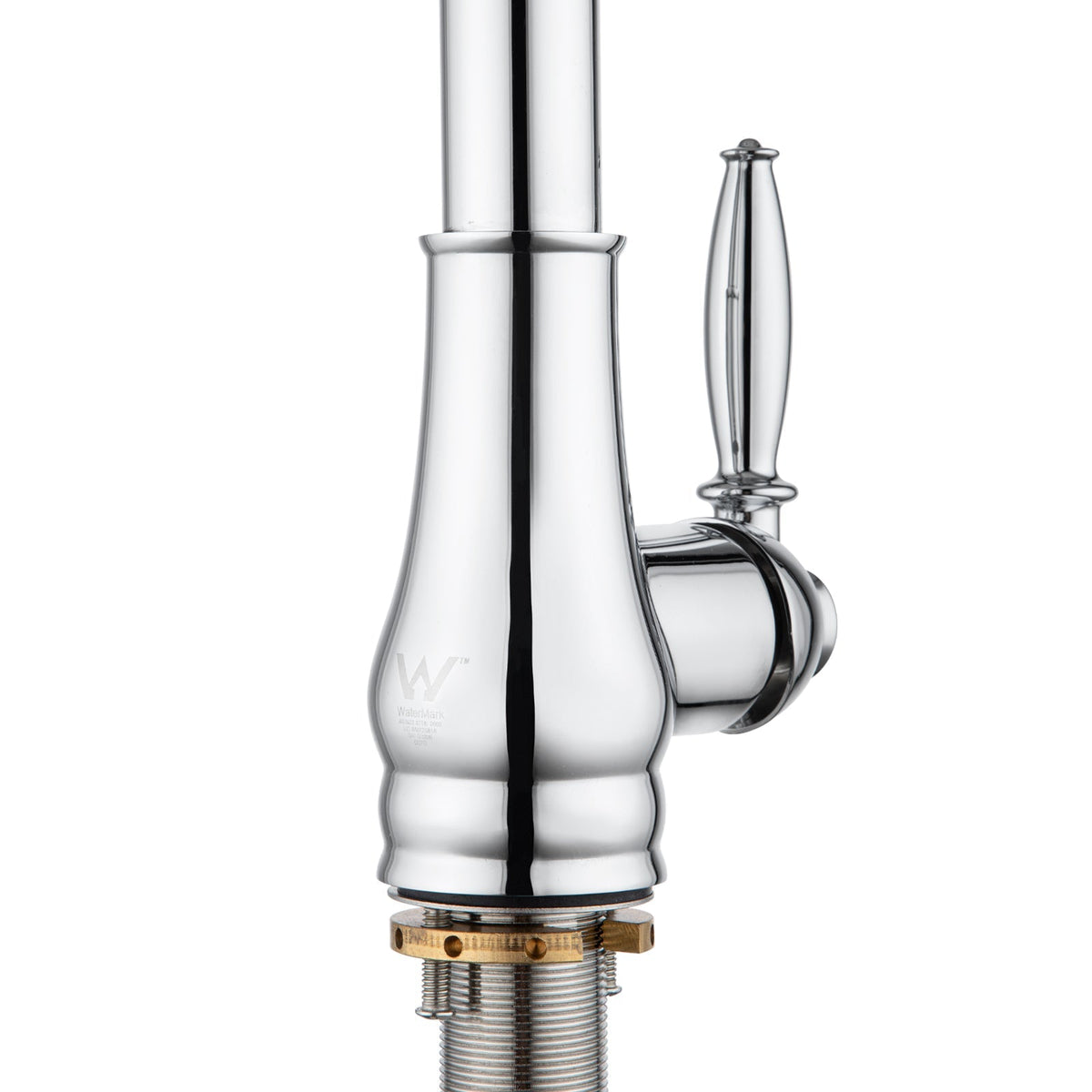 Pull-Out Kitchen Sink Mixer Tap, Chrome Vintage Style, Gooseneck Kitchen Tap with Pull-Down Spray Head & Side Lever, for Kitchen & Laundry Sinks
