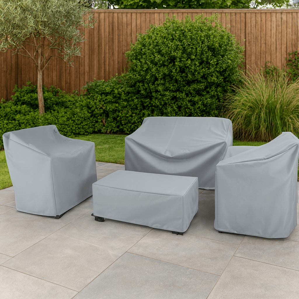 Outdoor Furniture Cover Waterproof Garden Table Chair Cover, All-Weather UV Resistant Patio Set Cover for Rain, Frost & Dust, Black or Silver