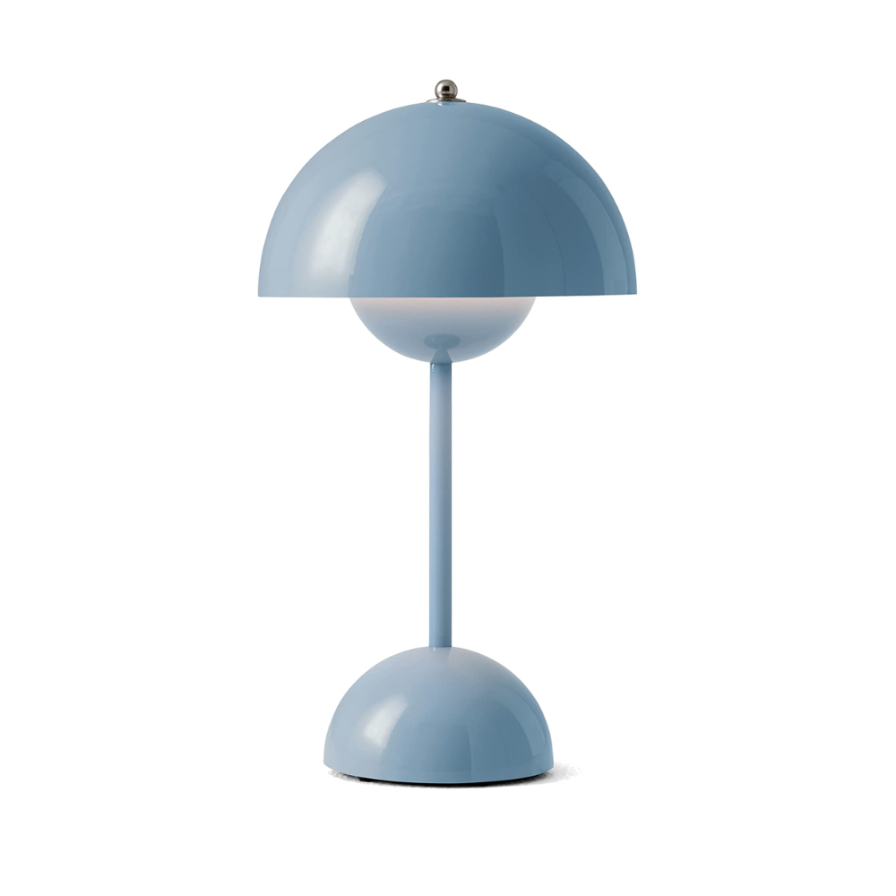 Retro Mushroom Table Lamp, Cordless Rechargeable LED Bedside Lamp, Warm Light, 8–10 Hour Battery, for Bedroom, Living Room & Desk, 8 Colours, 29.5cm