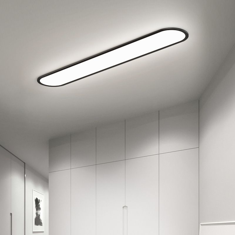 Rilo Oval Ceiling Light, Slim Modern LED Flush Ceiling Lamp, Dimmable or 3 Colour, for Living Room, Bedroom & Dining Room, Black or White, 40–80cm