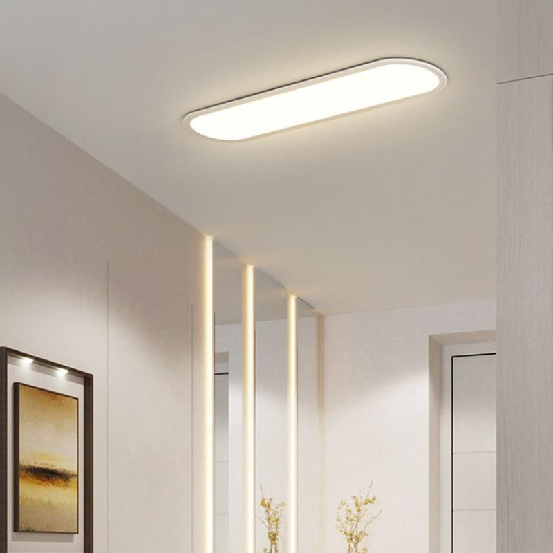 Rilo Oval Ceiling Light, Slim Modern LED Flush Ceiling Lamp, Dimmable or 3 Colour, for Living Room, Bedroom & Dining Room, Black or White, 40–80cm