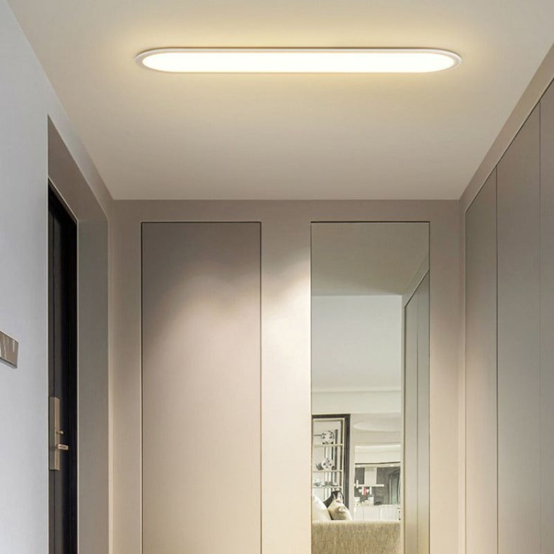 Rilo Oval Ceiling Light, Slim Modern LED Flush Ceiling Lamp, Dimmable or 3 Colour, for Living Room, Bedroom & Dining Room, Black or White, 40–80cm