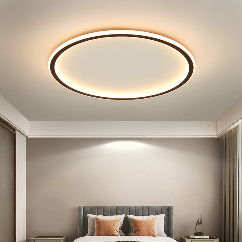 Scandinavian Round Ceiling Light, Dimmable Tri-Colour LED Ceiling Lamp for Living Room, Bedroom, Dining Room & Hallway, Black or White, Ø20–80cm