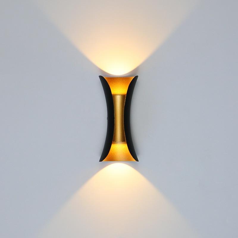Noxel Curved Outdoor Wall Light, Modern LED Exterior Wall Lamp, IP65 Waterproof, Anti-Rust, for Garden, Porch & Patio, Black, White or Black Gold