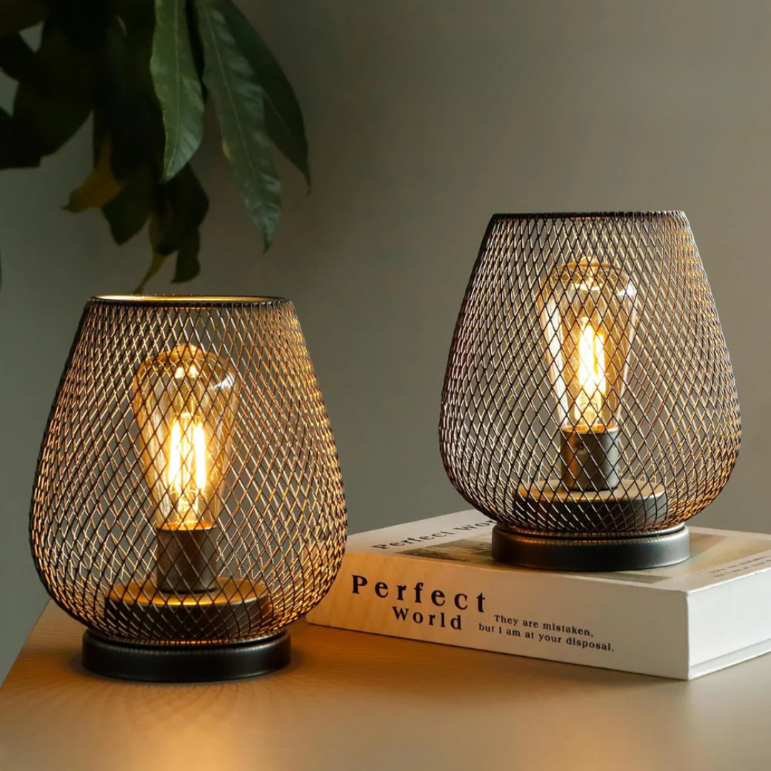 Portable Wireless LED Table Lamp, Battery Operated Cordless Lamp with Warm Light, for Dining Table, Bedroom, Living Room & Balcony, Ø15.5cm