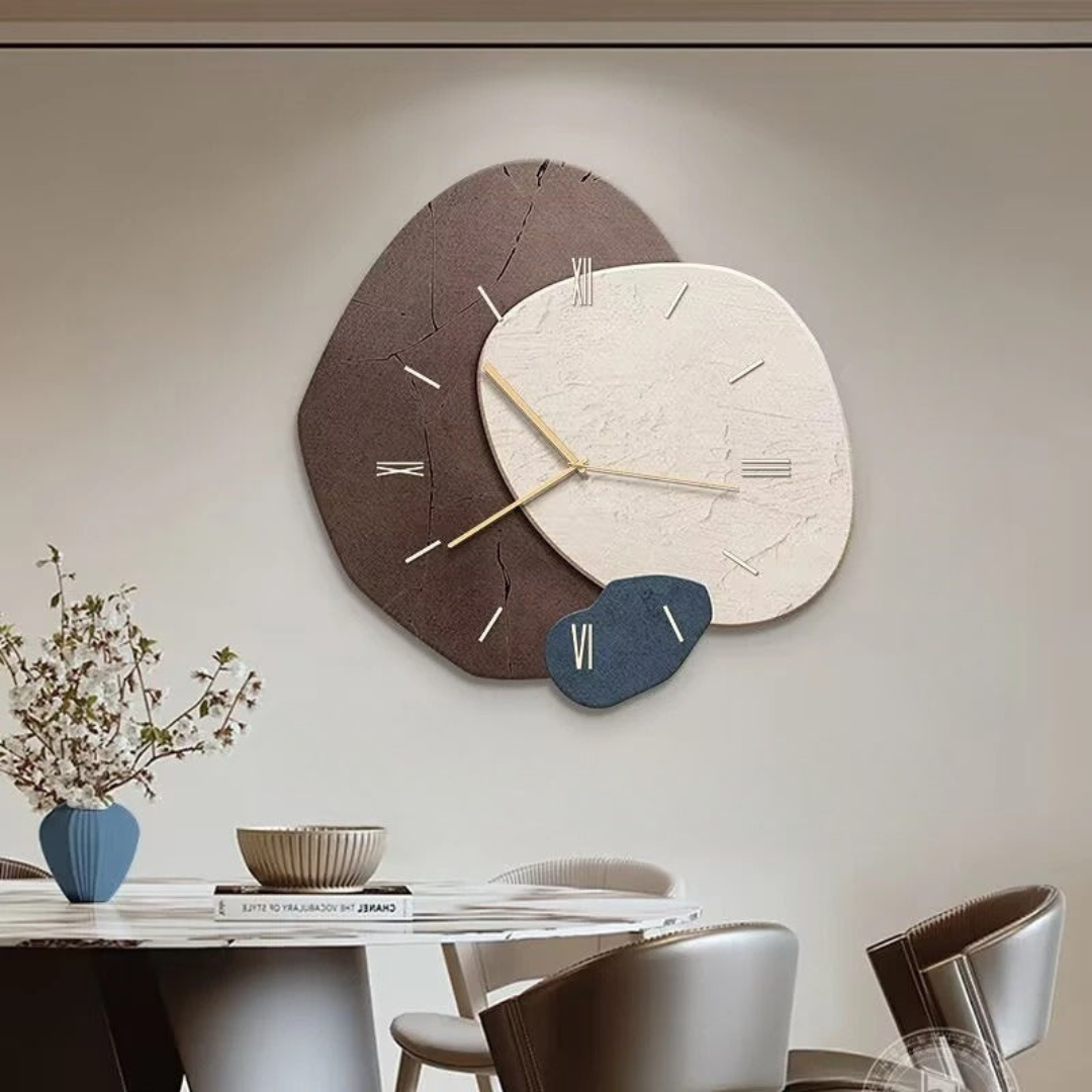 Modern Wood Accent Wall Clock with Soft LED Backlight, Silent Non-Ticking Decorative Wall Clock for Living Room, Bedroom & Hallway, 40cm