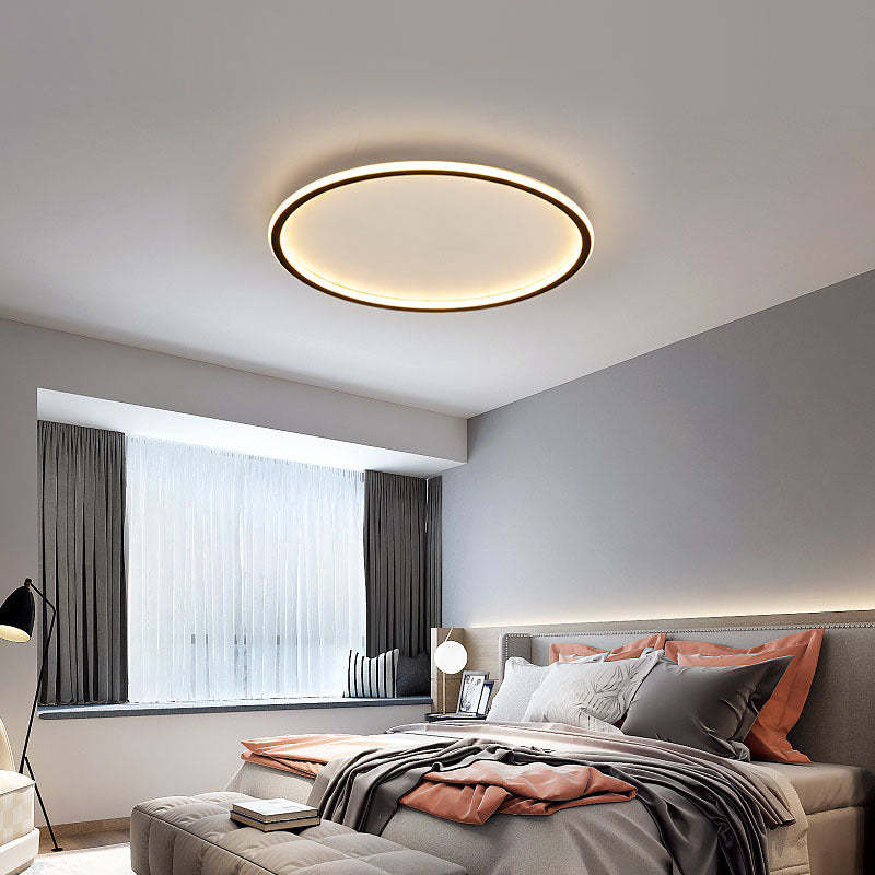 Quasso Flush Mount Ceiling Light, Modern Round LED Ceiling Lamp, Dimmable with Remote or 3 Colour, for Living Room & Bedroom, Black or White, 30–50cm