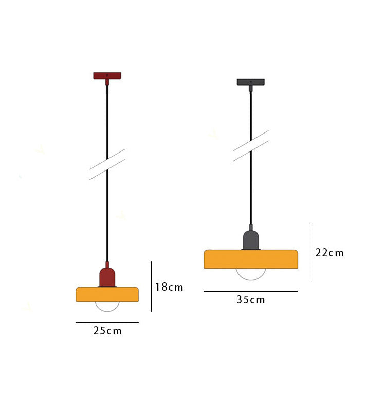 Bauhaus Style Glass Pendant Light with Ring Shade, Coloured Glass Ceiling Pendant for Kitchen Island & Dining Table, Adjustable Height, Ø25 / Ø35cm