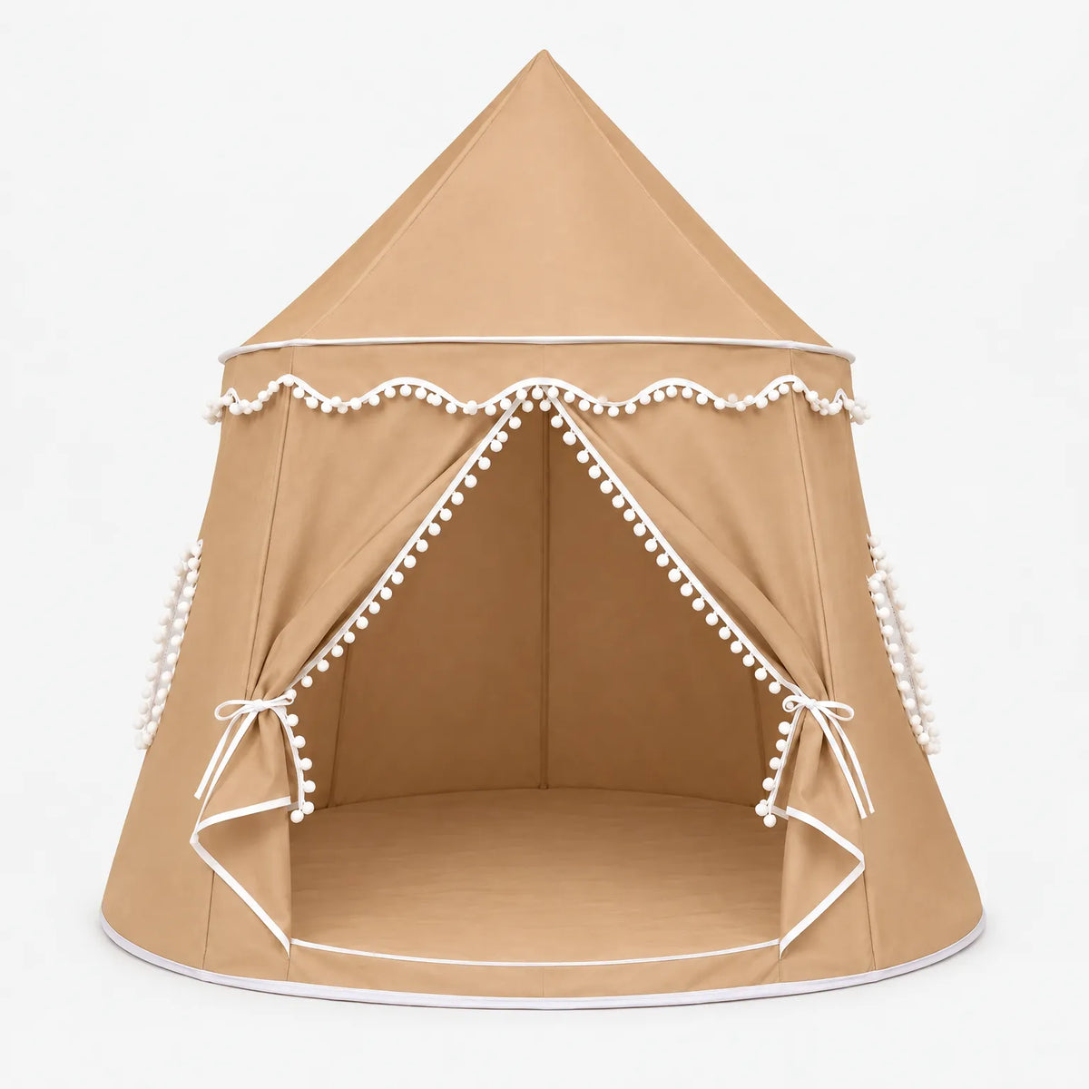 Willow - Children's Teepee Playhouse Tent Reading Quiet Time, Kids Indoor Play Tent with Pom-Pom Trim, Foldable, for Bedroom & Playroom, Ages 2–8