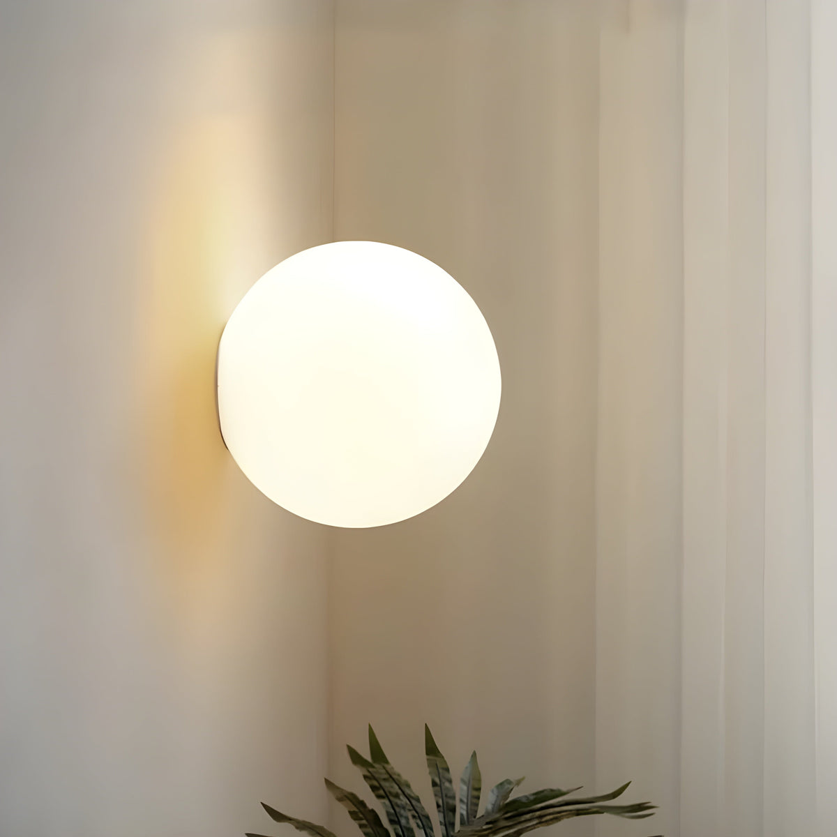 Modern Frosted Glass Wall Lamp, Globe Wall Light Sconce, Hardwired Bedside & Hallway Wall Lighting for Bedroom and Living Room, Ø12–18cm