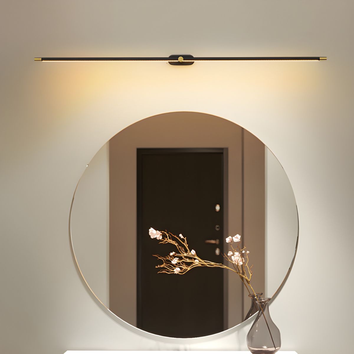 Modern Linear Wall Lamp Slim Minimalist Design, LED Wall Light Bar for Mirror, Hallway & Living Room, Warm or Cool White, Black or Gold, 68–128cm