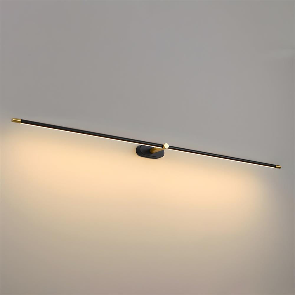 Modern Linear Wall Lamp Slim Minimalist Design, LED Wall Light Bar for Mirror, Hallway & Living Room, Warm or Cool White, Black or Gold, 68–128cm