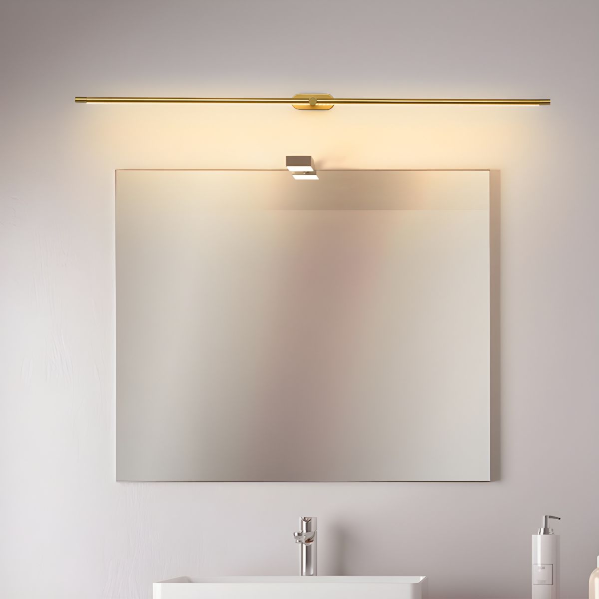 Modern Linear Wall Lamp Slim Minimalist Design, LED Wall Light Bar for Mirror, Hallway & Living Room, Warm or Cool White, Black or Gold, 68–128cm