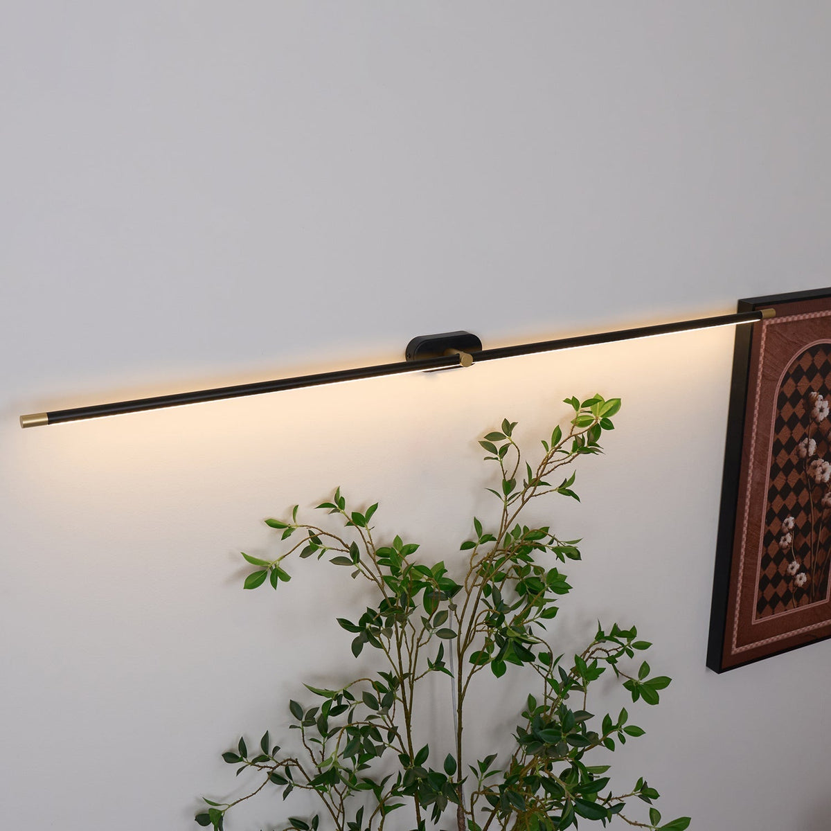 Modern Linear Wall Lamp Slim Minimalist Design, LED Wall Light Bar for Mirror, Hallway & Living Room, Warm or Cool White, Black or Gold, 68–128cm