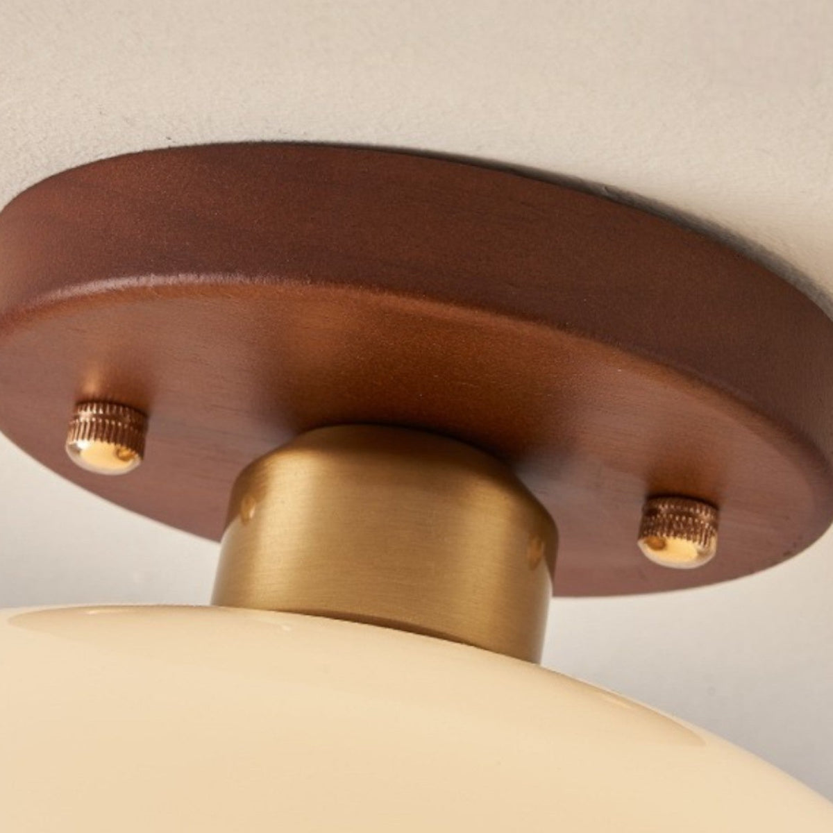 Modern Bauhaus Ceiling Light, Cream Glass Flush Mount Ceiling Lamp for Low Ceilings, Bedroom, Hallway & Living Room, E27, Ø20 / Ø28cm