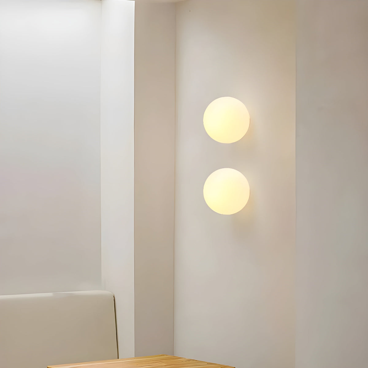 Modern Frosted Glass Wall Lamp, Globe Wall Light Sconce, Hardwired Bedside & Hallway Wall Lighting for Bedroom and Living Room, Ø12–18cm