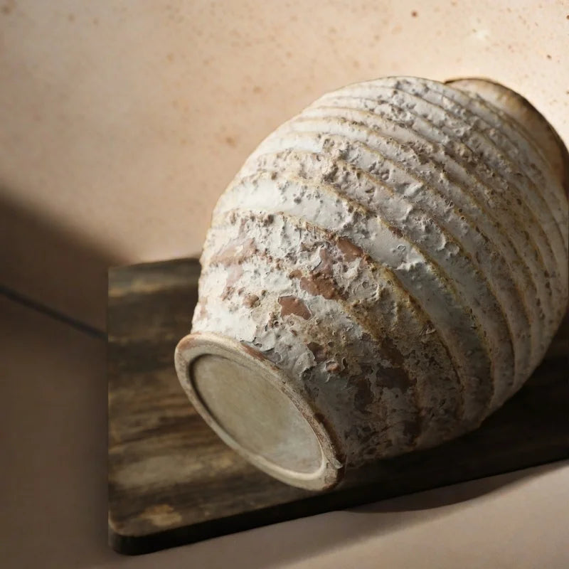 Handmade Vintage Clay and Ceramic Vase – Rustic Decorative Vase in Two Sizes