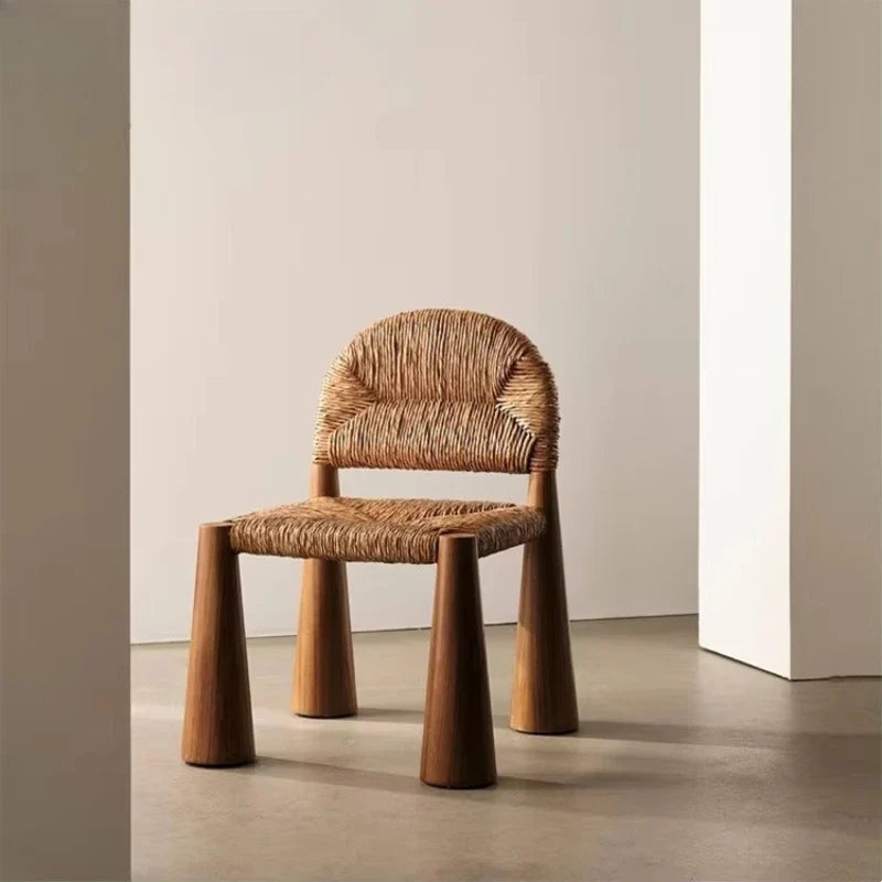 Organic Form Armchair | Solid Wood & Rattan
