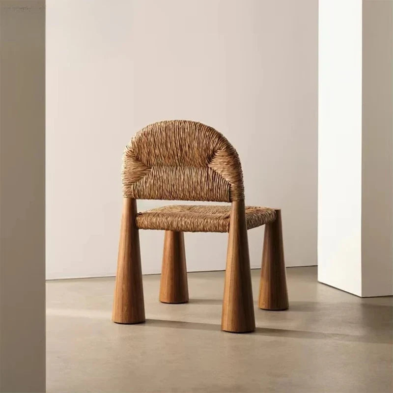 Organic Form Armchair | Solid Wood & Rattan
