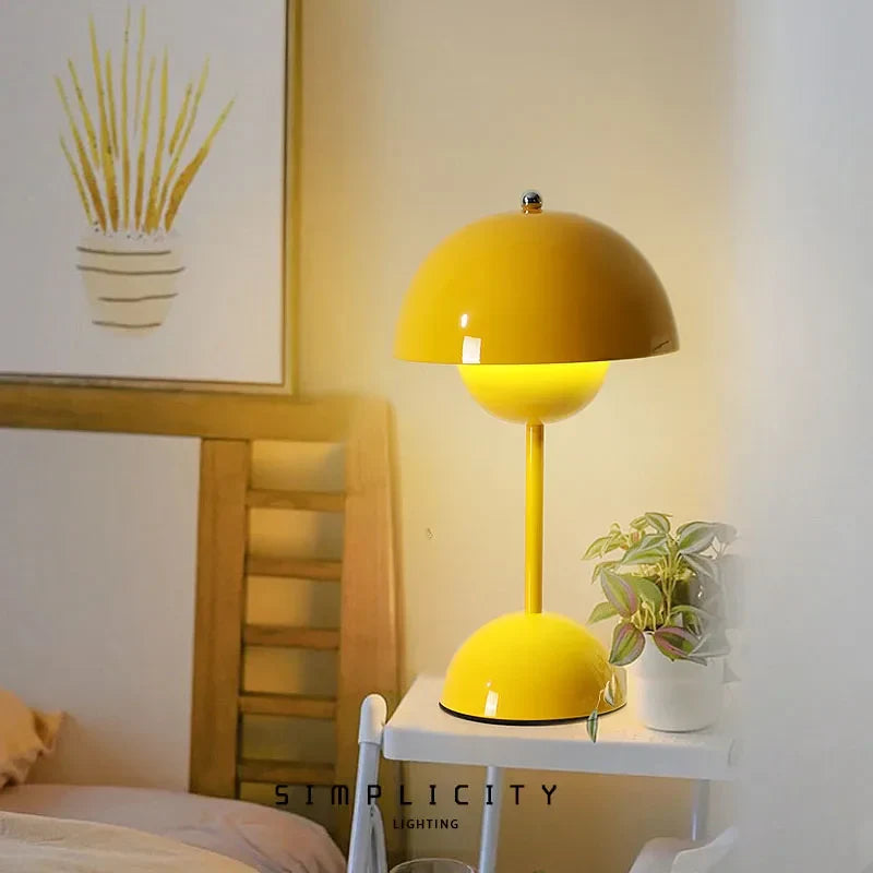 Minimalist Wireless Table Lamp, Cordless Rechargeable LED Bedside Lamp with Touch Dimmer, for Bedroom, Living Room & Desk, 8 Colours