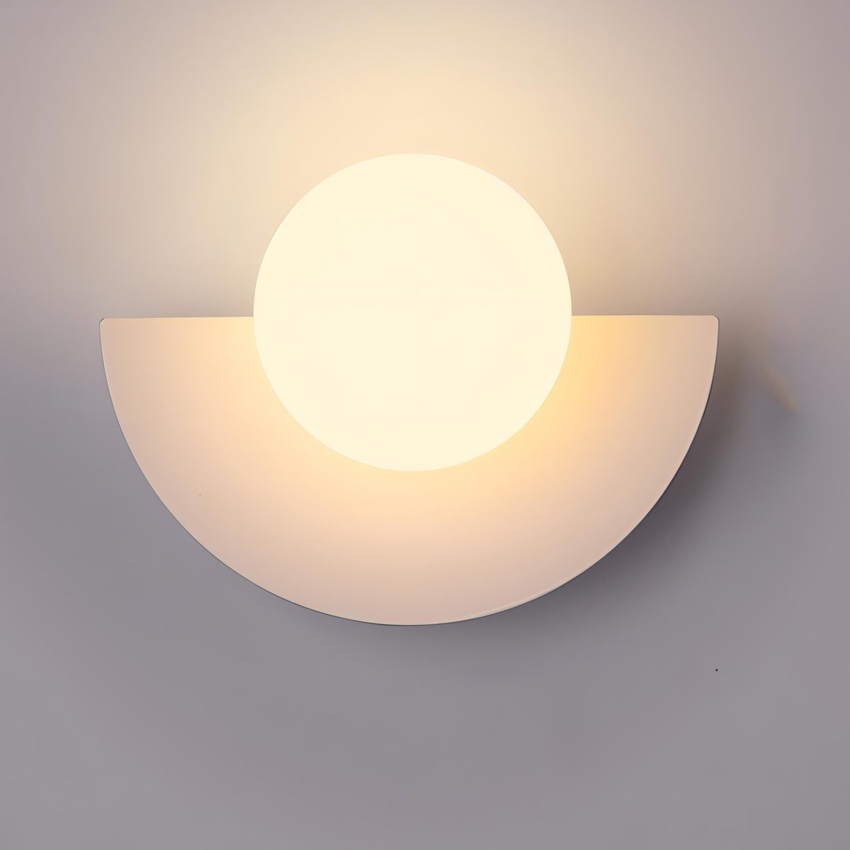 Nordic Semicircle Wall Lamp, Half Moon LED Wall Light Sconce for Bedroom, Hallway & Living Room, Warm or Cool White, 6 Colours, 25cm