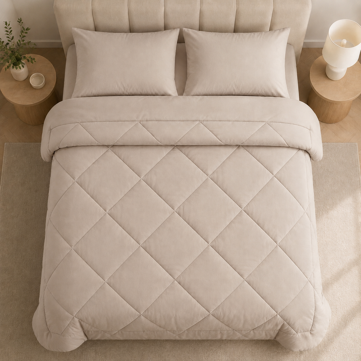 Quilted Duvet, Diamond Stitch Design, Bedroom Bedding, Padded Quilted Bedspread & Bed Throw, 9 Colours, 140 × 200 to 230 × 230cm