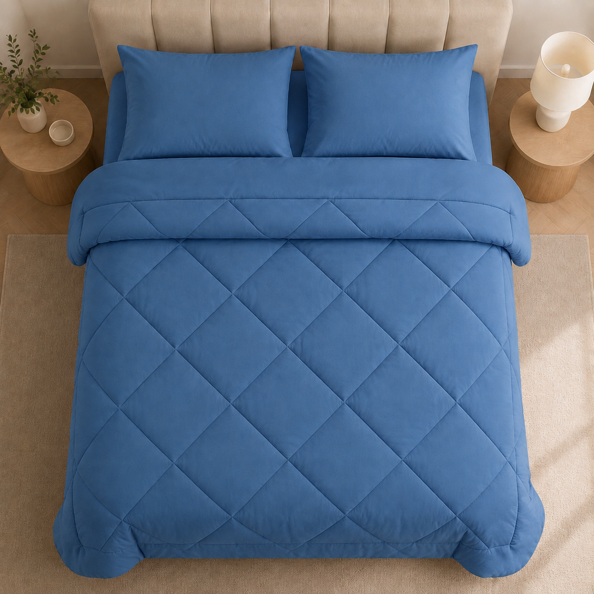 Quilted Duvet, Diamond Stitch Design, Bedroom Bedding, Padded Quilted Bedspread & Bed Throw, 9 Colours, 140 × 200 to 230 × 230cm