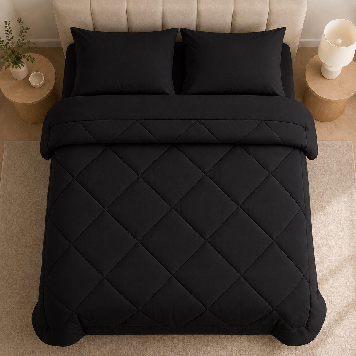 Quilted Duvet, Diamond Stitch Design, Bedroom Bedding, Padded Quilted Bedspread & Bed Throw, 9 Colours, 140 × 200 to 230 × 230cm