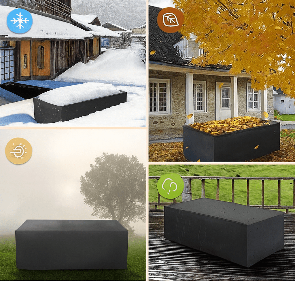 Outdoor Furniture Cover Waterproof Garden Table Chair Cover, All-Weather UV Resistant Patio Set Cover for Rain, Frost & Dust, Black or Silver