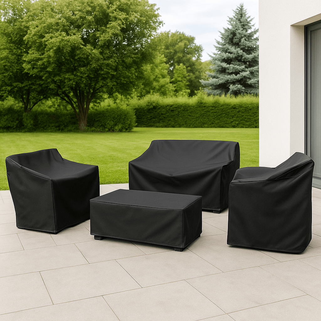 Outdoor Furniture Cover Waterproof Garden Table Chair Cover, All-Weather UV Resistant Patio Set Cover for Rain, Frost & Dust, Black or Silver
